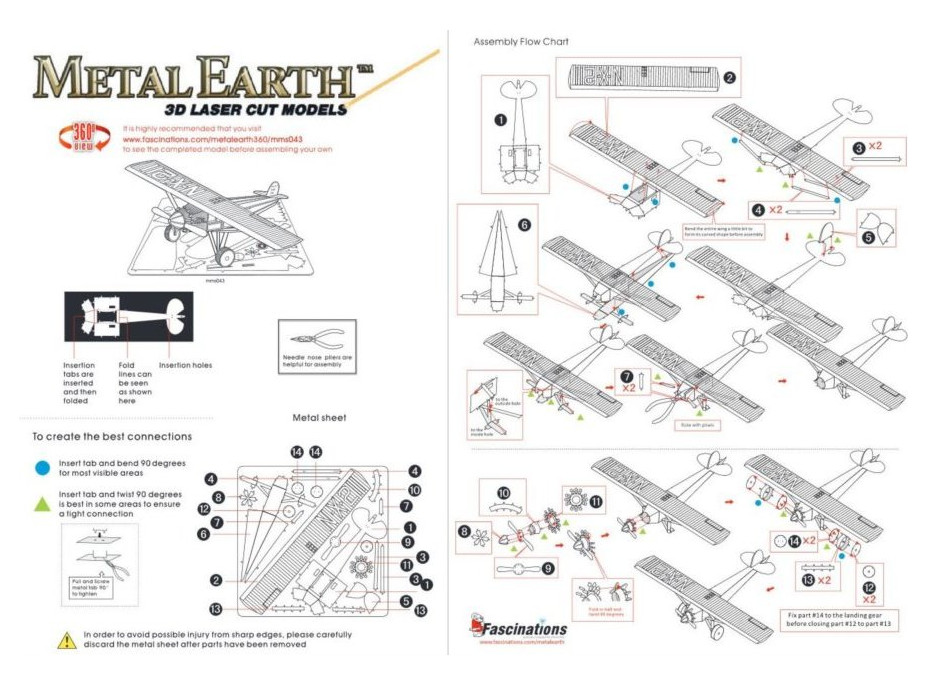 METAL EARTH 3D puzzle Letoun Spirit of St. Louis