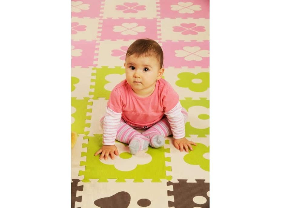 Pěnové BABY puzzle Zelené kytičky Z (29,5x29,5)