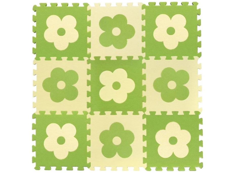 Pěnové BABY puzzle Zelené kytičky Z (29,5x29,5)
