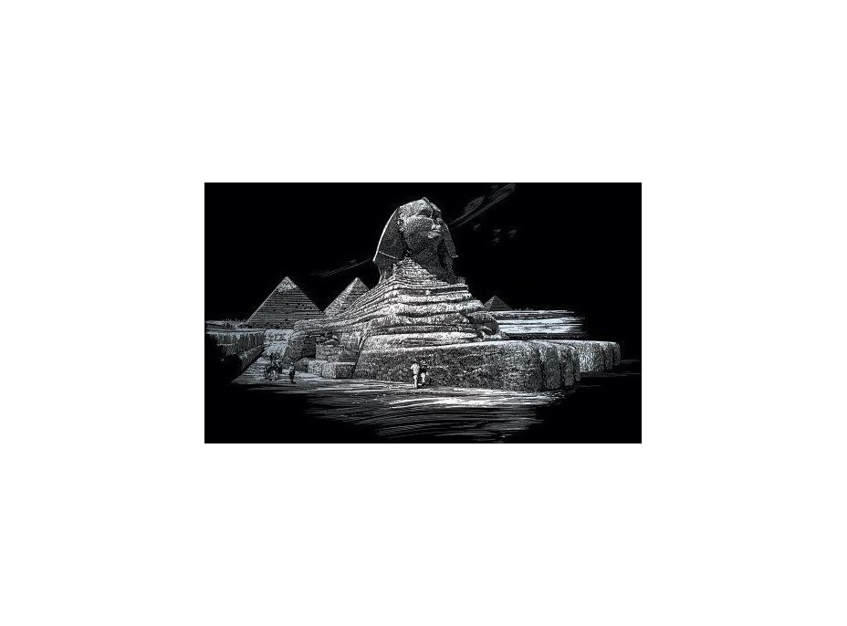 Stříbrný škrabací obrázek Sfinga - velký