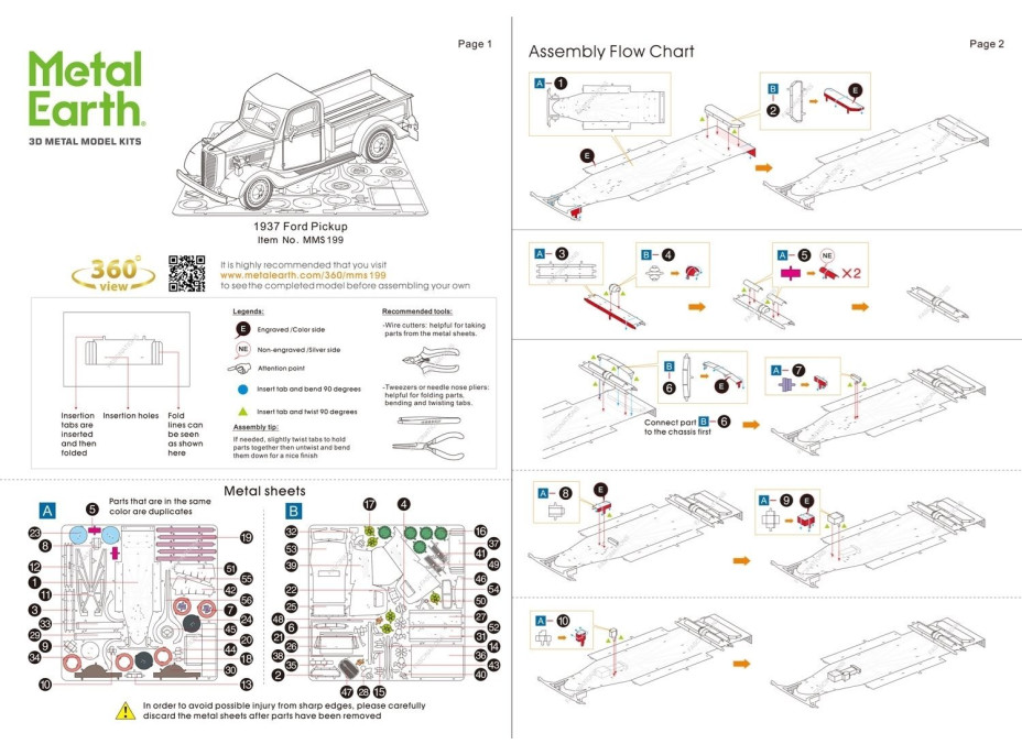 METAL EARTH 3D puzzle Ford Pickup 1937