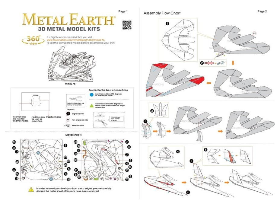 METAL EARTH 3D puzzle Batman vs. Superman: Batwing