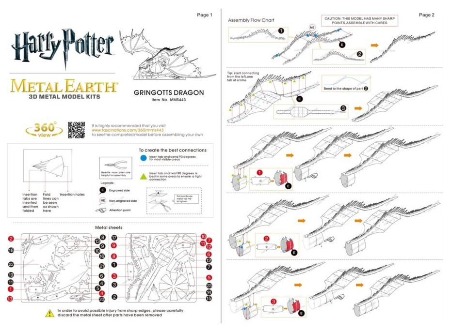 METAL EARTH 3D puzzle Harry Potter: Drak od Gringottů