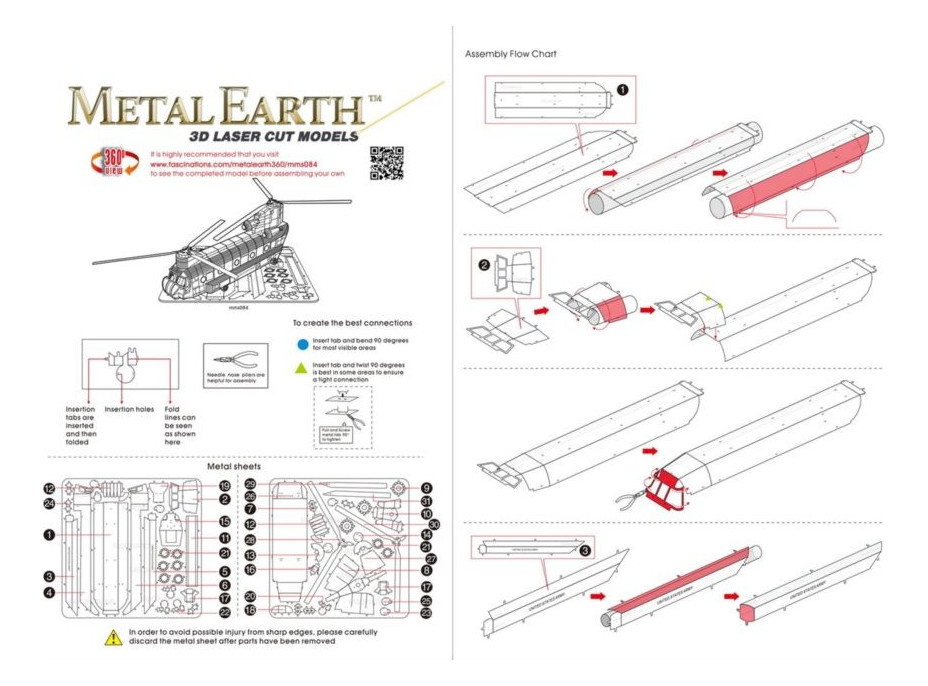 METAL EARTH 3D puzzle Vrtulník CH-47 Chinook