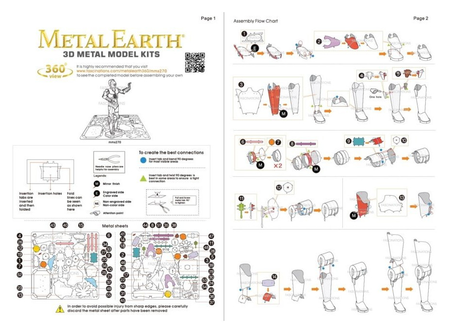 METAL EARTH 3D puzzle Star Wars: C-3PO (zlatý)