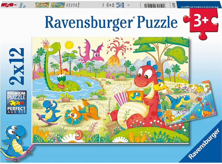 RAVENSBURGER Puzzle Oblíbení dinosauři 2x12 dílků