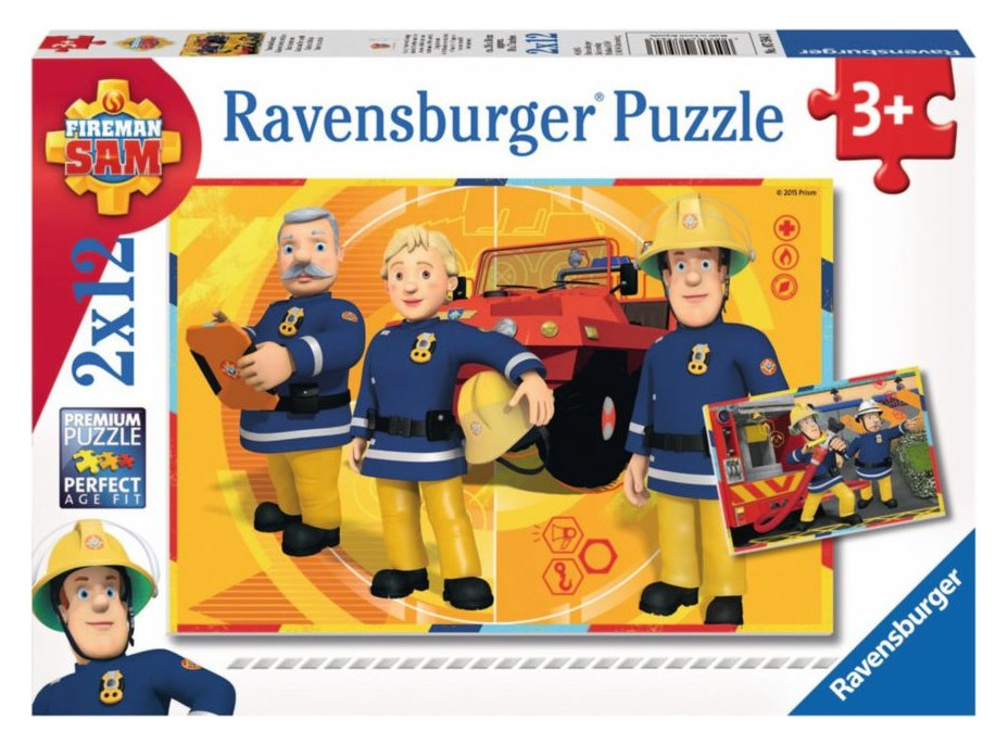 RAVENSBURGER Puzzle Požárník Sam v akci 2x12 dílků