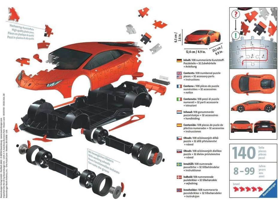 RAVENSBURGER 3D puzzle Lamborghini Huracan 108 dílků