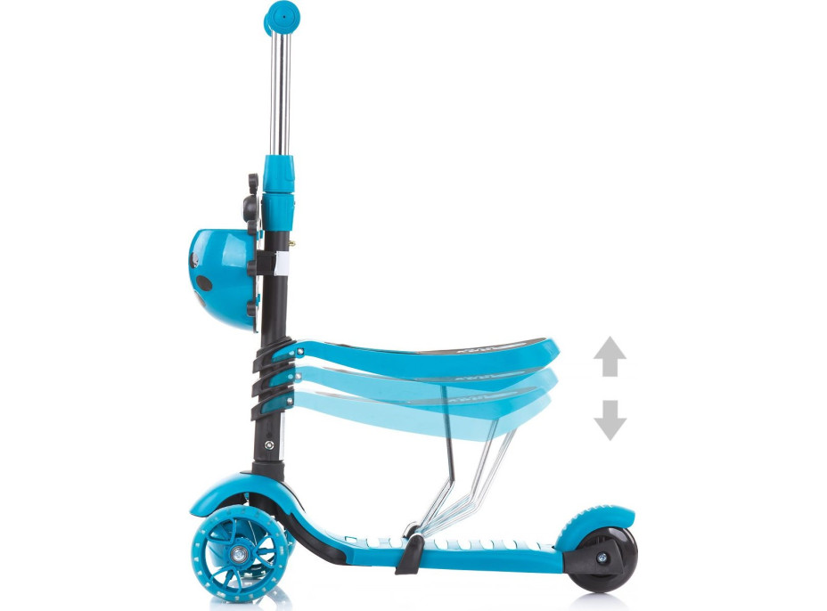 CHIPOLINO Koloběžka s vodící tyčí Kiddy Evo 3v1 Ocean