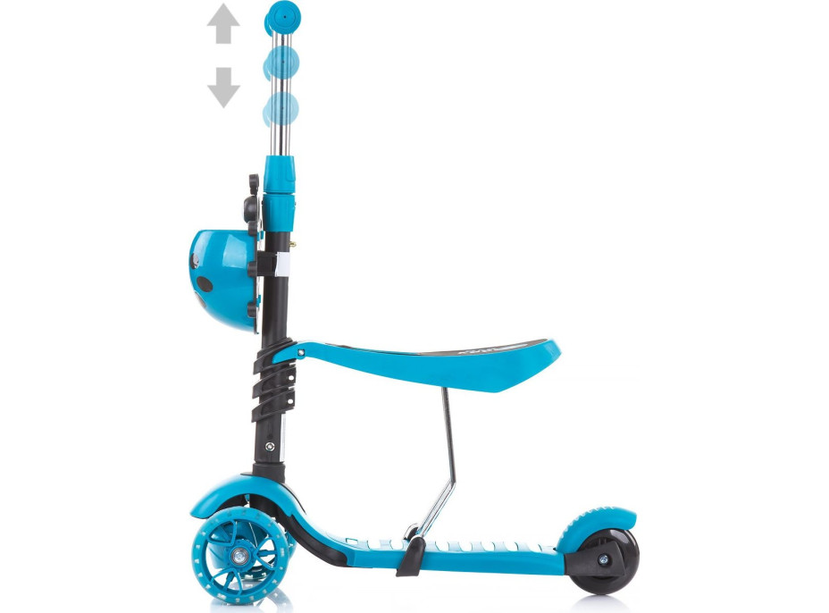 CHIPOLINO Koloběžka s vodící tyčí Kiddy Evo 3v1 Ocean