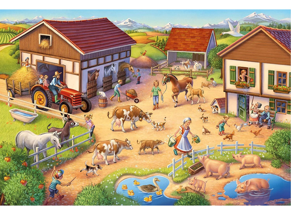 SCHMIDT Puzzle Farma 40 dílků + figurky zvířat