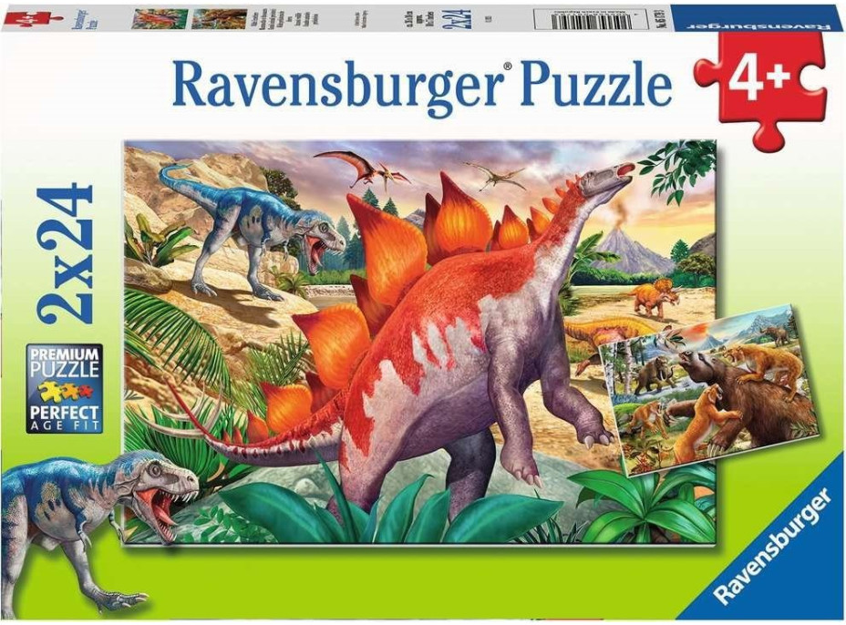 RAVENSBURGER Puzzle Jurská divočina 2x24 dílků