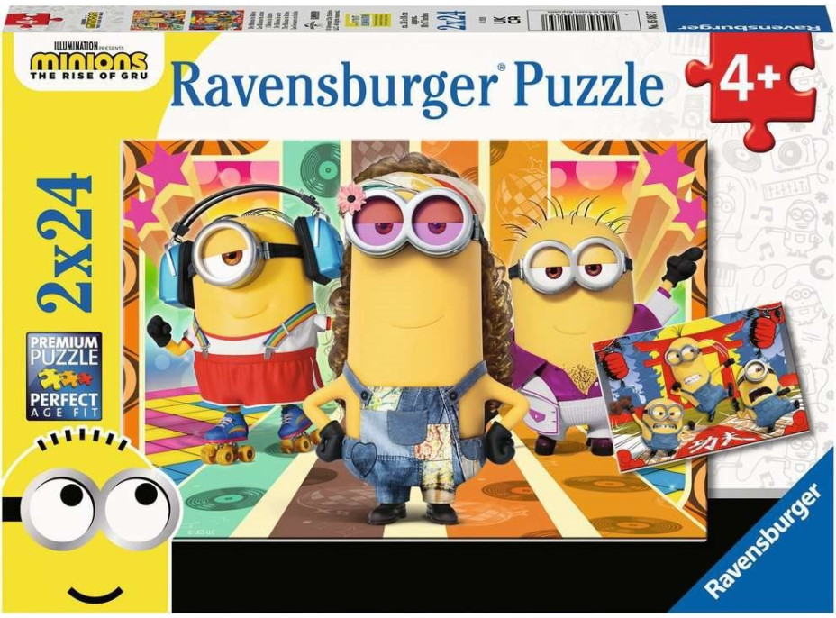 RAVENSBURGER Puzzle Mimoni: Padouch přichází 2x24 dílků