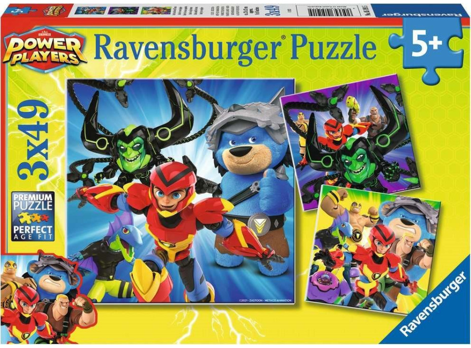 RAVENSBURGER Puzzle Power Players 3x49 dílků