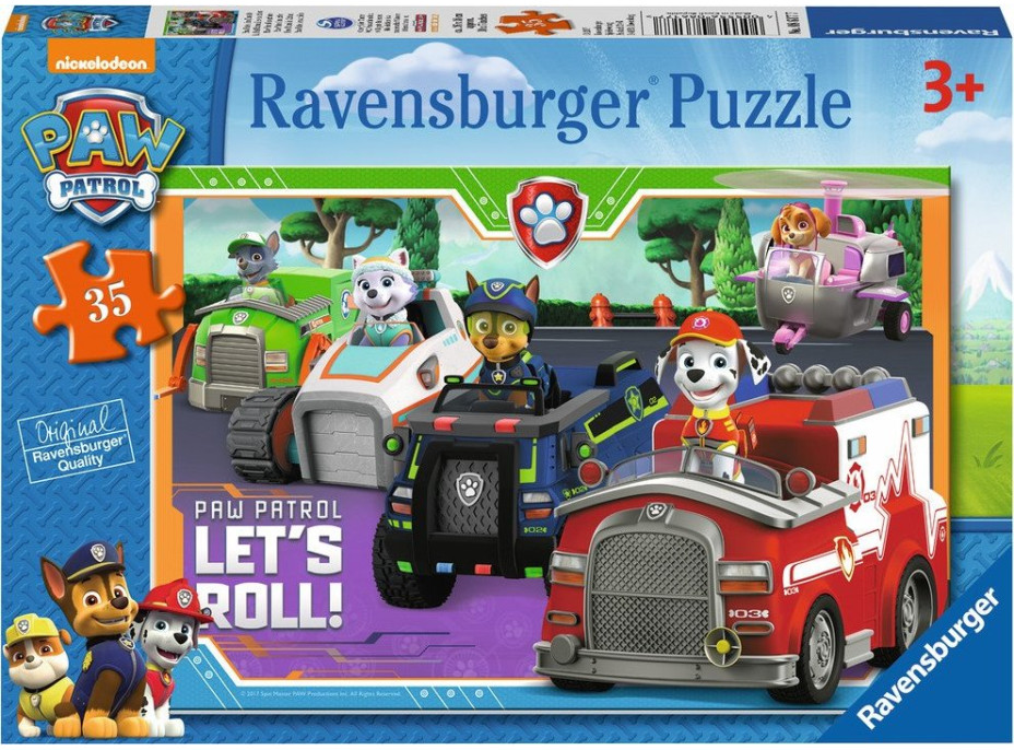 RAVENSBURGER Puzzle Tlapková patrola: A jedeme! 35 dílků
