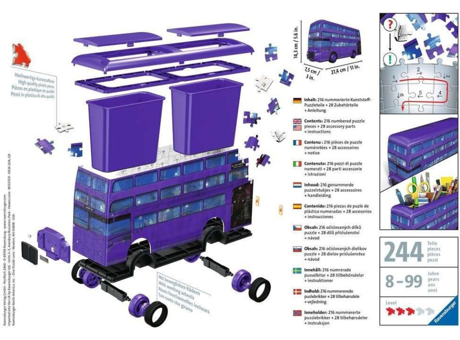 RAVENSBURGER 3D puzzle Harry Potter: Záchranný autobus 216 dílků