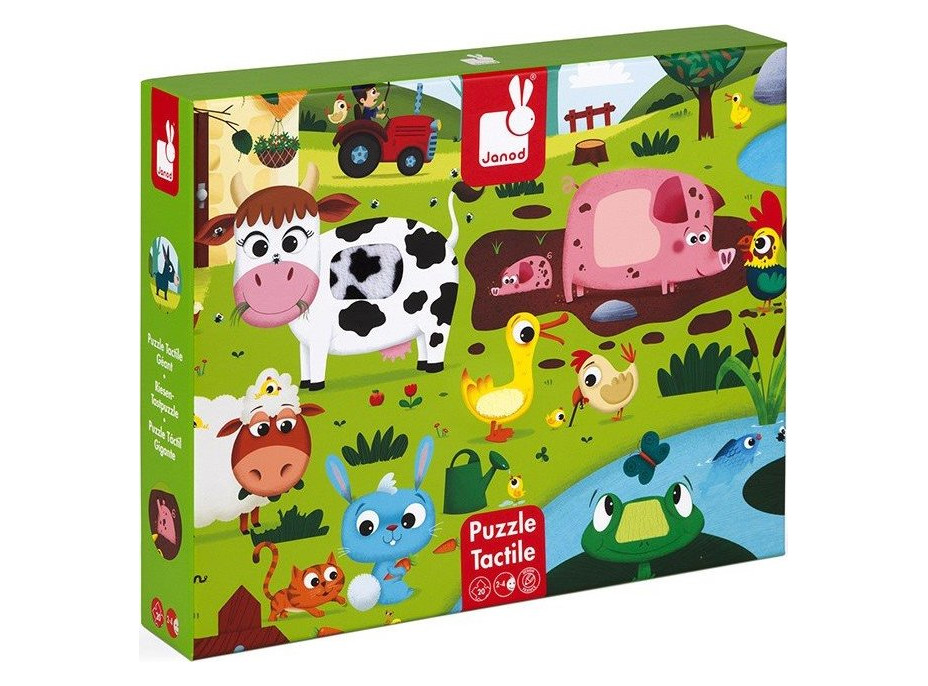 JANOD Hmatové puzzle Zvířátka na farmě 20 dílků