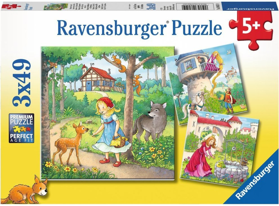 RAVENSBURGER Puzzle Klasické pohádky 3x49 dílků