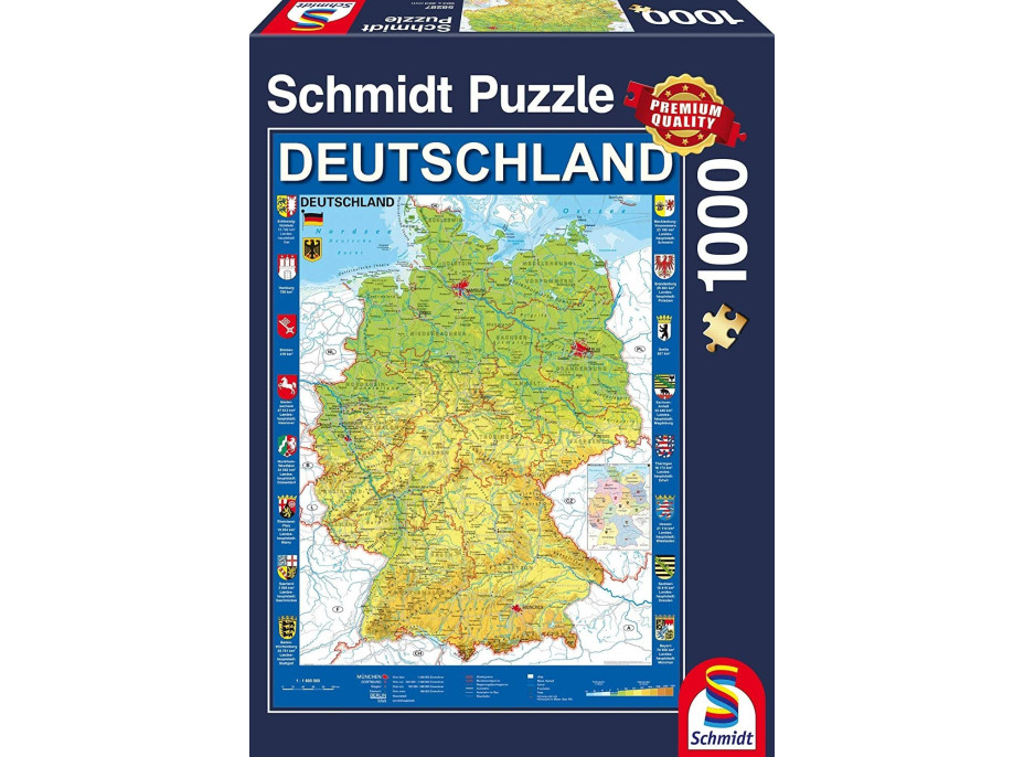 SCHMIDT Puzzle Mapa Německa 1000 dílků