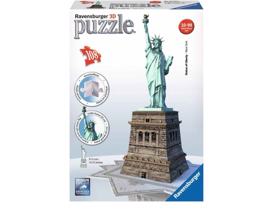 RAVENSBURGER 3D puzzle Socha Svobody, New York 118 dílků