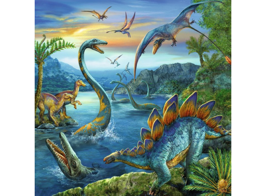 RAVENSBURGER Puzzle Úžasní dinosauři 3x49 dílků