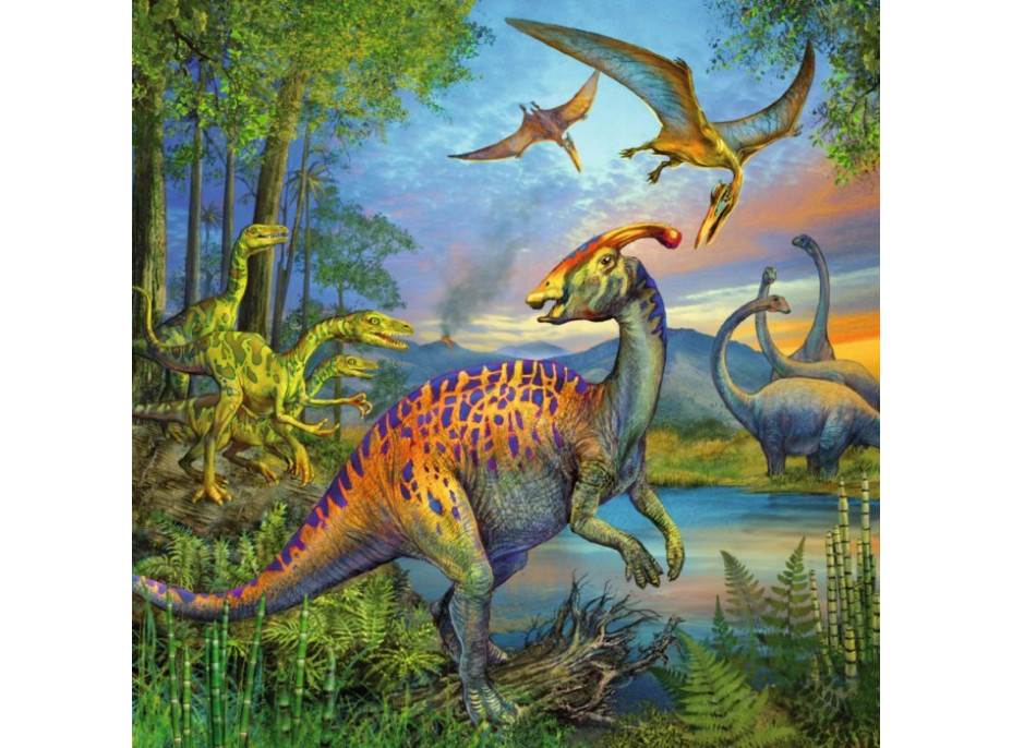 RAVENSBURGER Puzzle Úžasní dinosauři 3x49 dílků