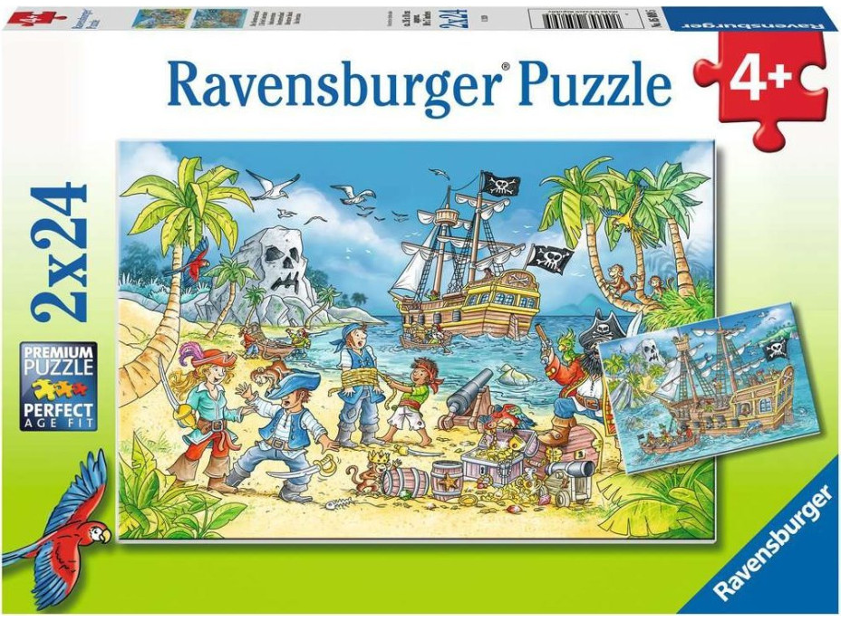 RAVENSBURGER Puzzle Dobrodružný ostrov 2x24 dílků