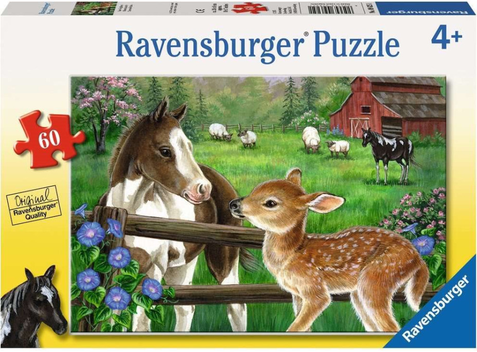 RAVENSBURGER Puzzle Hříbátko a koloušek 60 dílků
