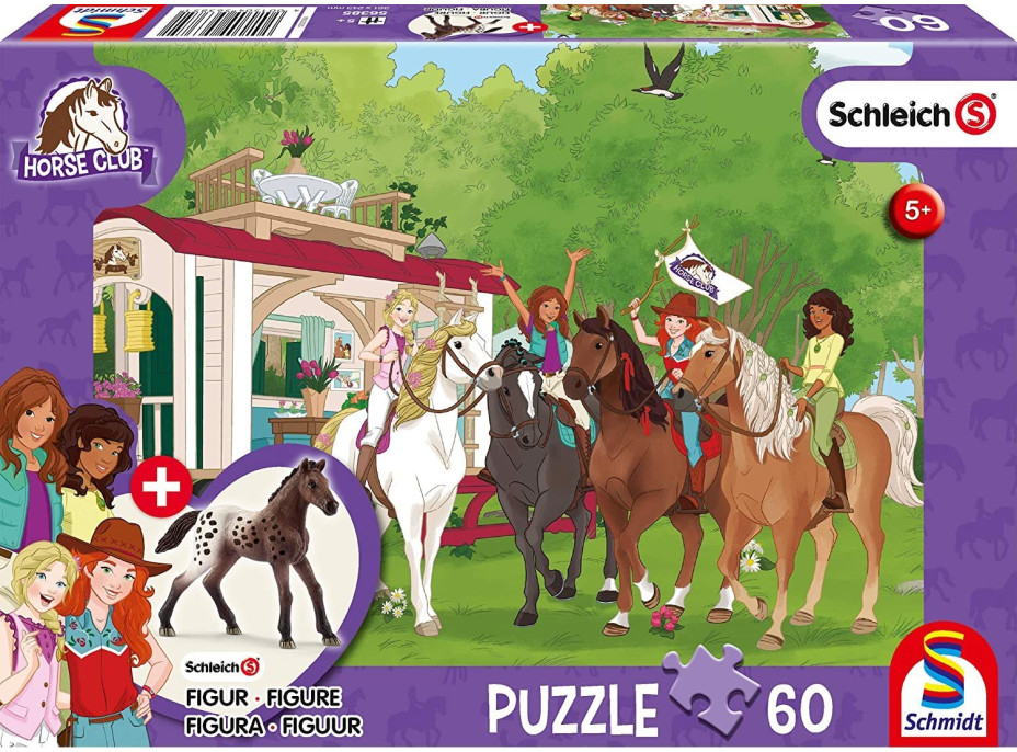 SCHMIDT Puzzle Schleich Setkání 60 dílků + figurka Schleich