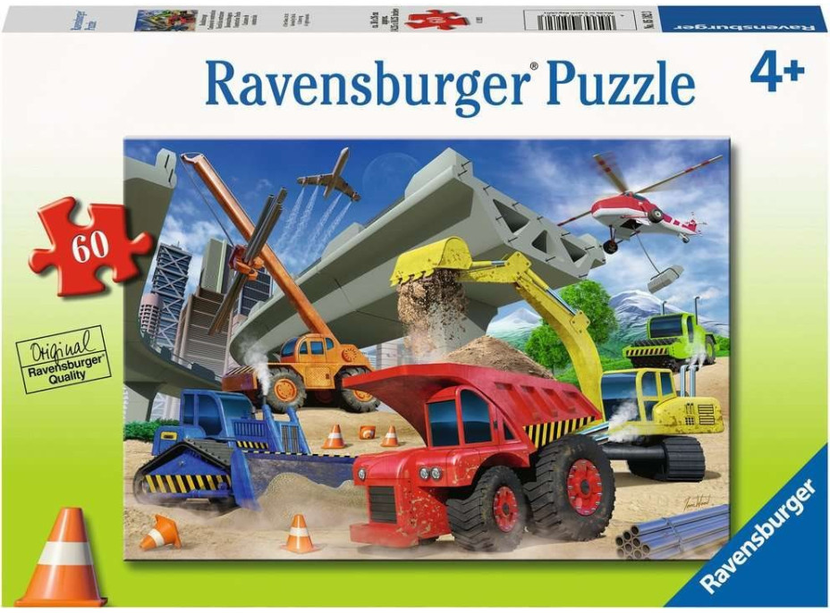 RAVENSBURGER Puzzle Stavební vozidla 60 dílků