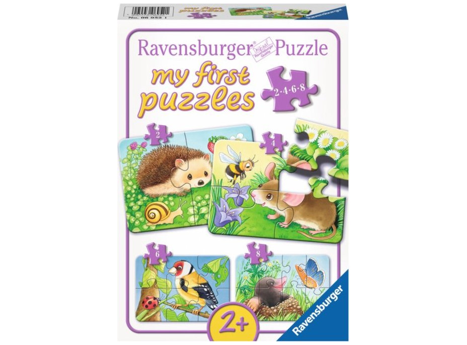 RAVENSBURGER Moje první puzzle Zvířátka v zahradě 4v1 (2,4,6,8 dílků)