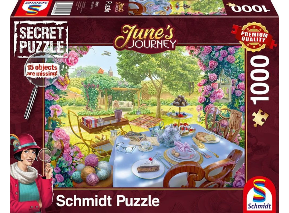 SCHMIDT Secret puzzle June's Journey: Čaj v zahradě 1000 dílků