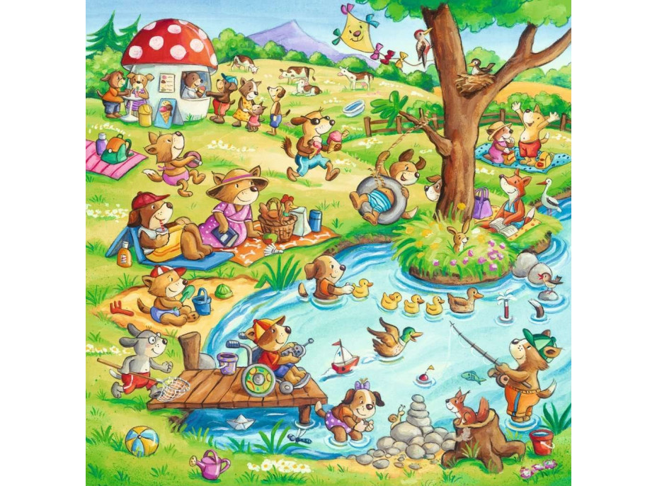 RAVENSBURGER Puzzle Prázdniny na venkově 3x49 dílků