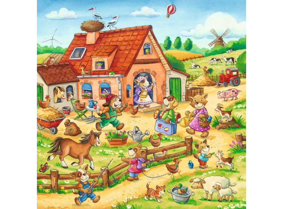 RAVENSBURGER Puzzle Prázdniny na venkově 3x49 dílků