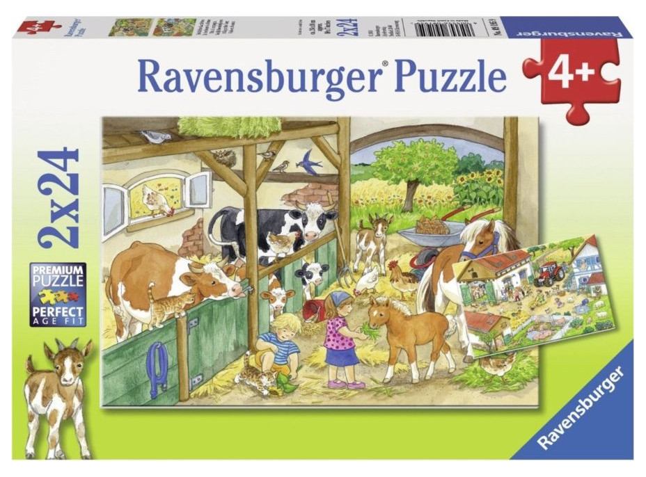 RAVENSBURGER Puzzle Den na farmě 2x24 dílků