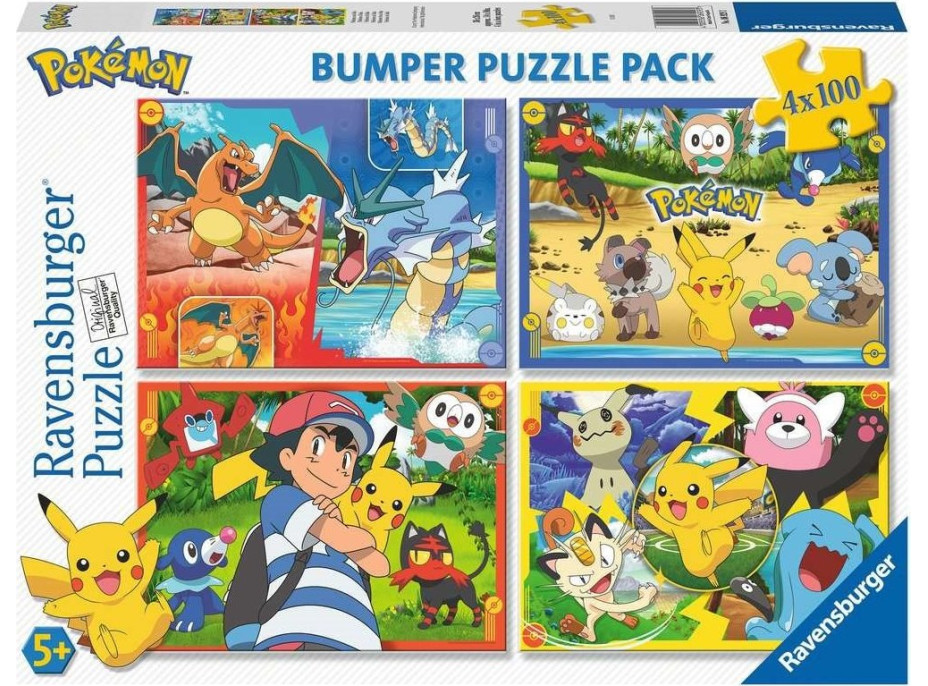 RAVENSBURGER Puzzle Pokémoni z Alola 4x100 dílků