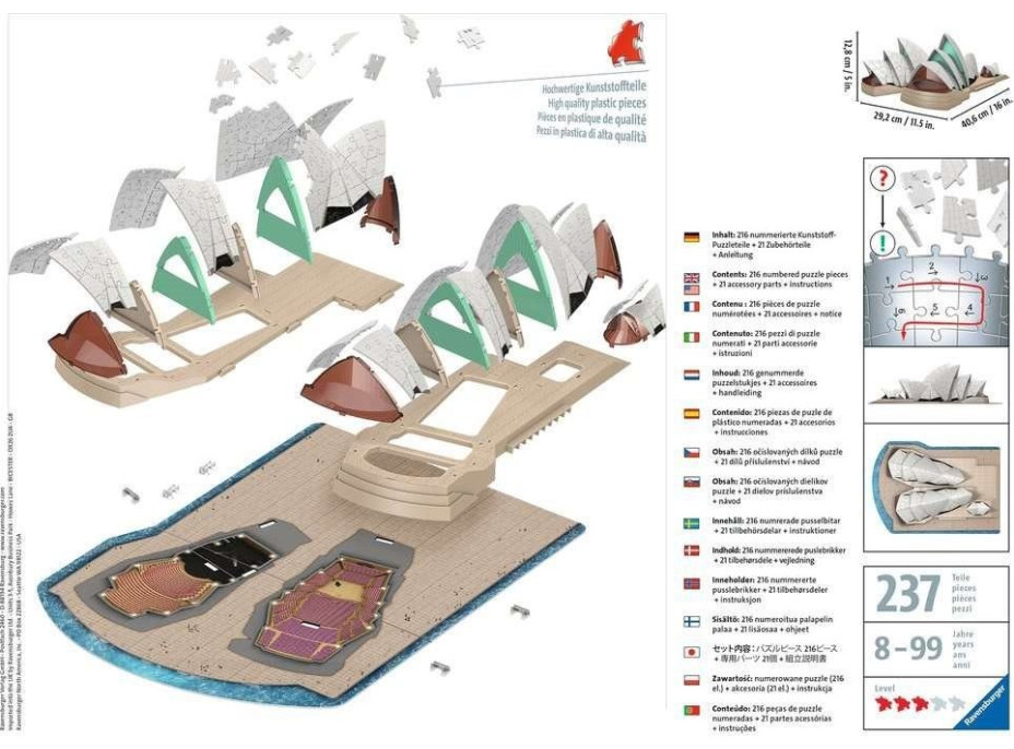 RAVENSBURGER 3D puzzle Budova Opery v Sydney 237 dílků