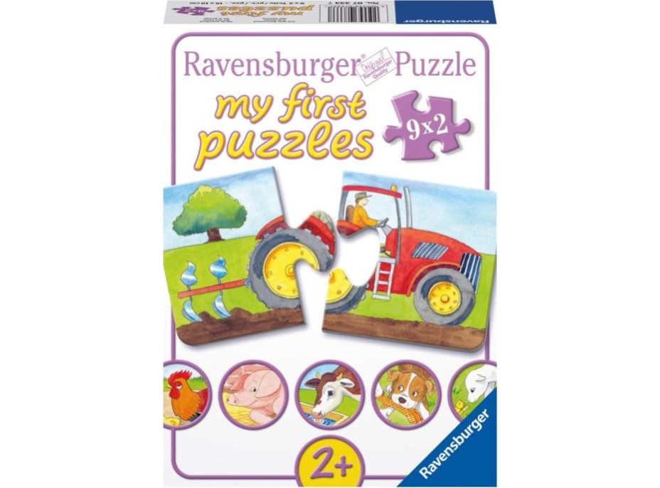 RAVENSBURGER Moje první puzzle Na statku 9x2 dílky