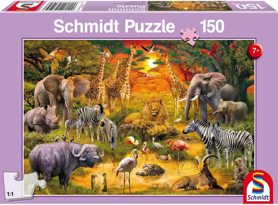 SCHMIDT Puzzle Africká zvířata 150 dílků