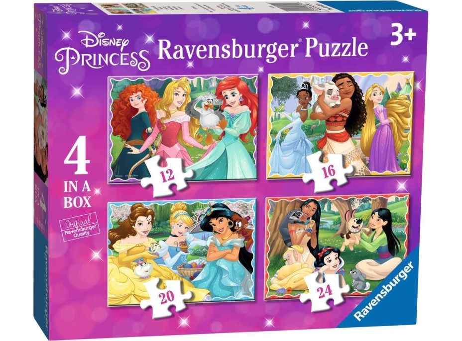 RAVENSBURGER Puzzle Disney Princezny 4v1 (12, 16, 20, 24 dílků)