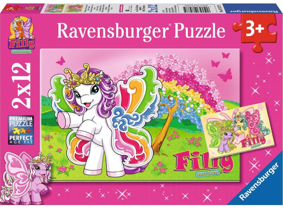 RAVENSBURGER Puzzle Filly Butterfly 2x12 dílků