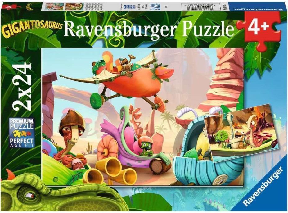 RAVENSBURGER Puzzle Gigantosaurus: Vzhůru za dobrodružstvím 2x24 dílků