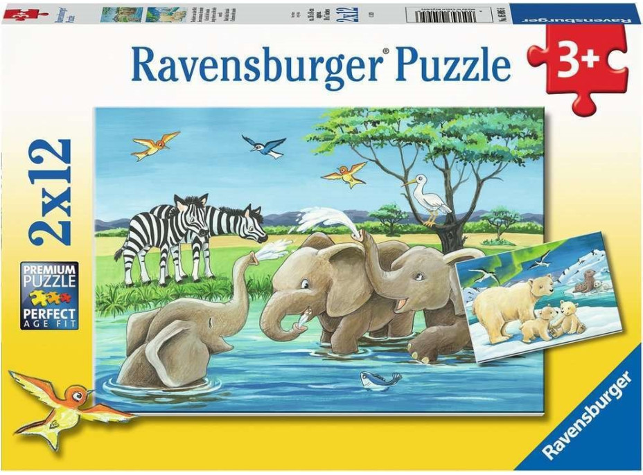 RAVENSBURGER Puzzle Mláďata zvířat 2x12 dílků