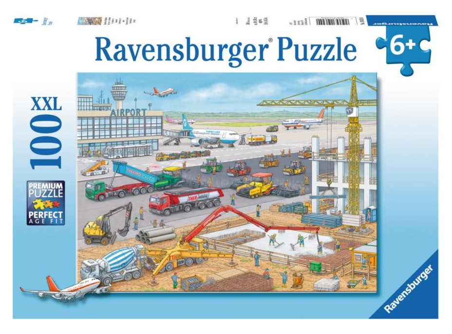 RAVENSBURGER Puzzle Staveniště na letišti XXL 100 dílků