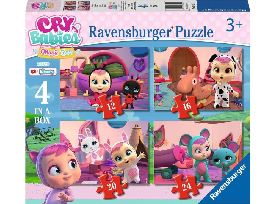 RAVENSBURGER Puzzle Cry Babies: Kouzelné slzy 4v1 (12,16,20,24 dílků)