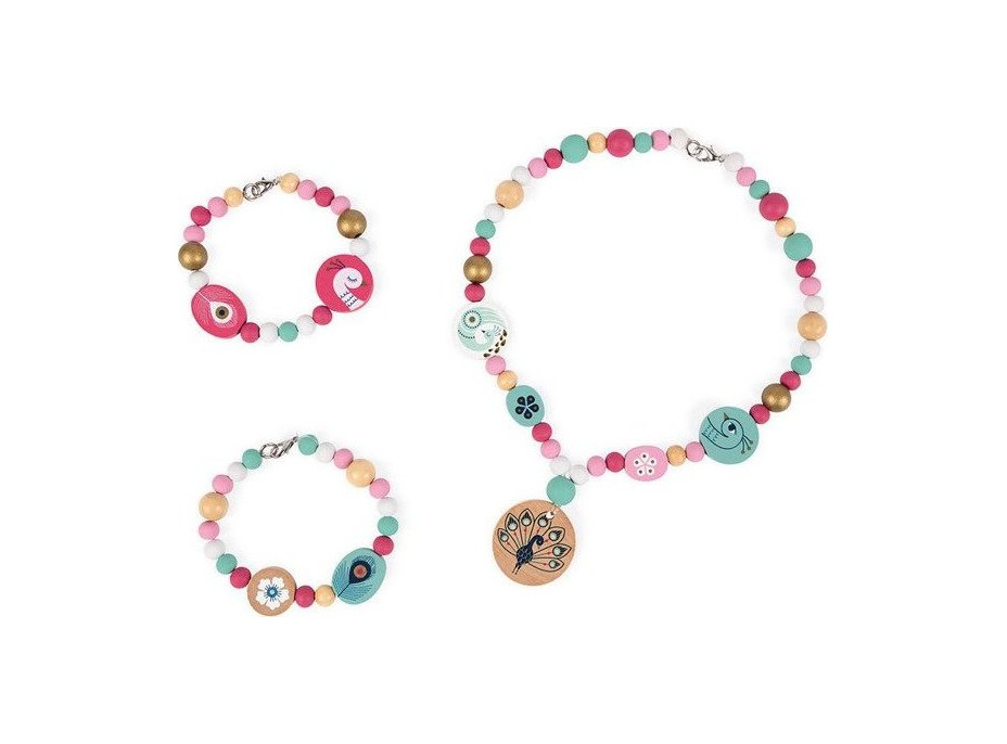 JANOD Dřevěné korálky Páv 220ks