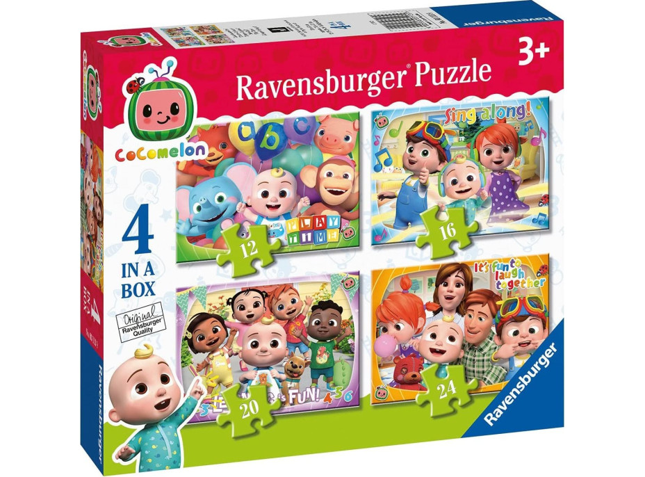 RAVENSBURGER Puzzle Cocomelon 4v1 (12, 16, 20, 24 dílků)