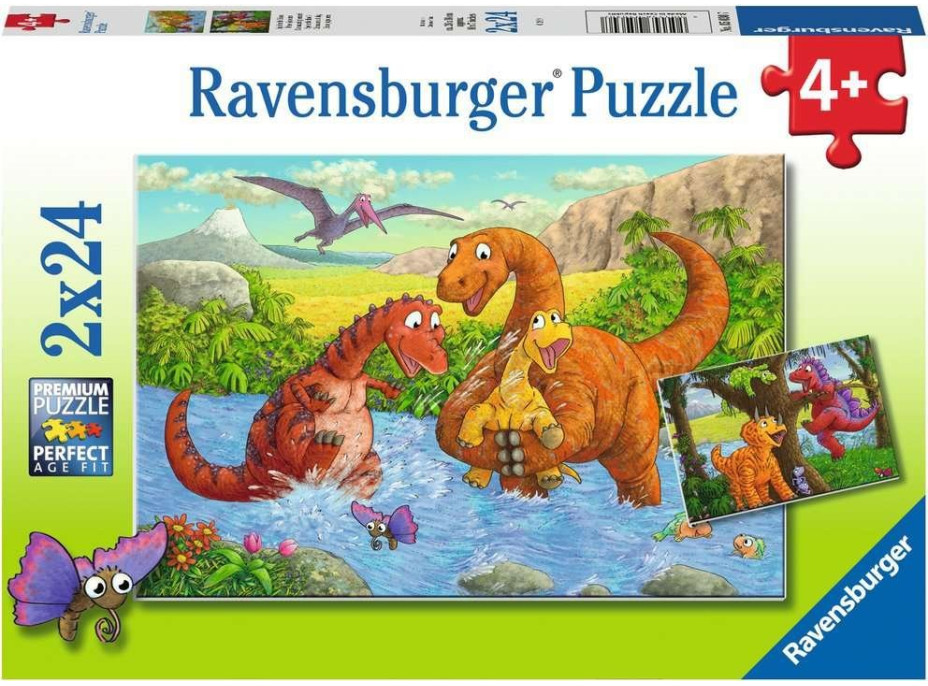 RAVENSBURGER Puzzle Hraví dinosauři 2x24 dílků