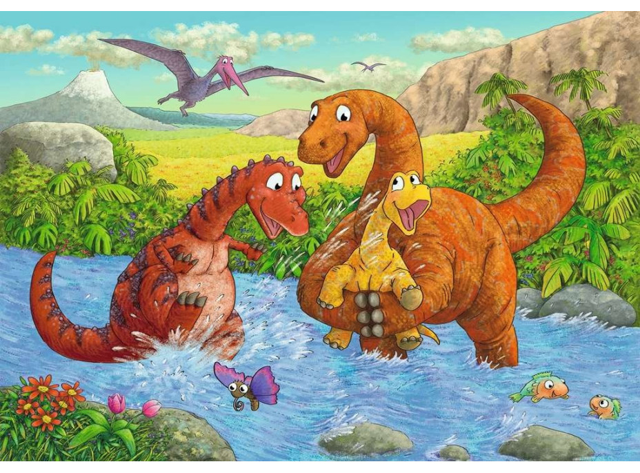 RAVENSBURGER Puzzle Hraví dinosauři 2x24 dílků