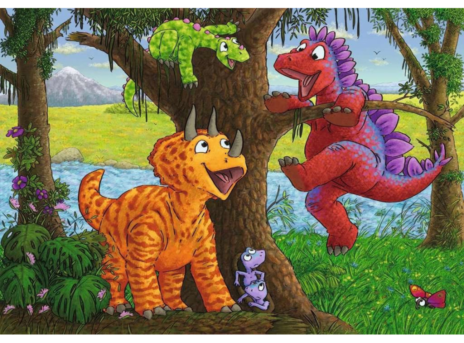 RAVENSBURGER Puzzle Hraví dinosauři 2x24 dílků